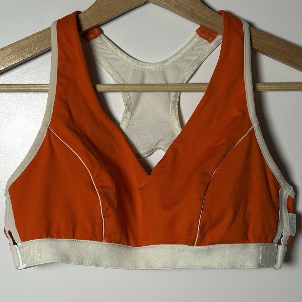Shock Absorber Orange White Racerback Medium Support Performance Sports Bra